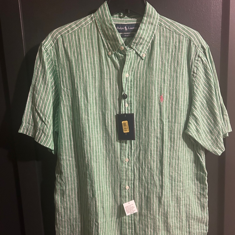 90s NWT Ralph Lauren Flagship store linen shirt